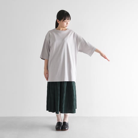 ［HUIS in house］綿麻天竺スタンダードTシャツL（シルバーグレー）【ユニセックス】CS110L