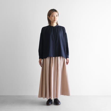 綿ウールタイプライタークロスロングスカートL（ピンクベージュ）【レディス】U402L