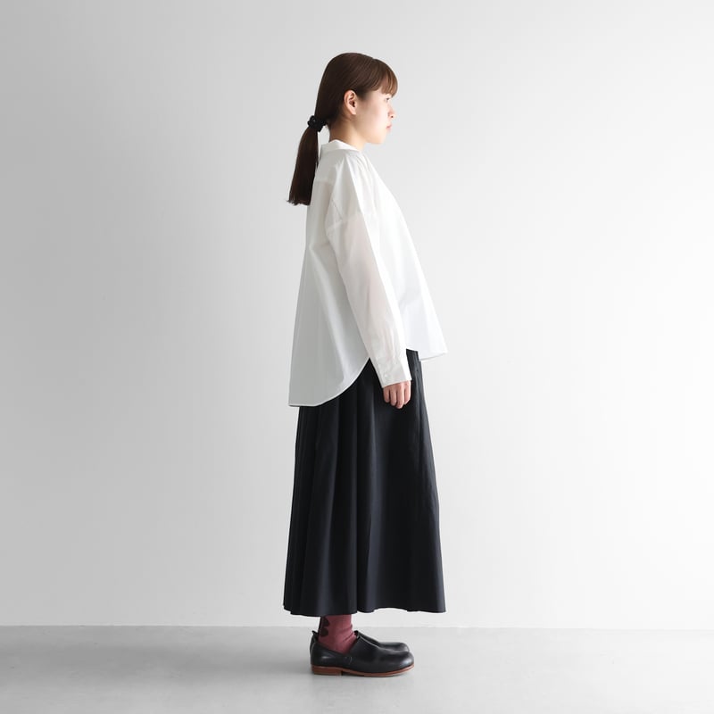 HUIS/遠州織物　オーガニックコットンスカートU402 オーガニックコットンロングスカート（エバーグリーン
