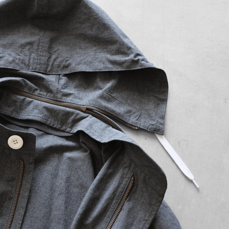 ダウンプルーフコットンパッカリングフードコートL（トップ糸