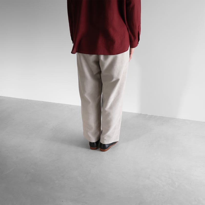 厚手モールスキンワイドパンツ（グレー）【ユニセックス】504 | HUIS
