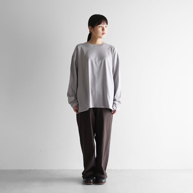 HUIS in house］SUVIN COTTONカットソーL（シルバーグレー）【ユニセッ