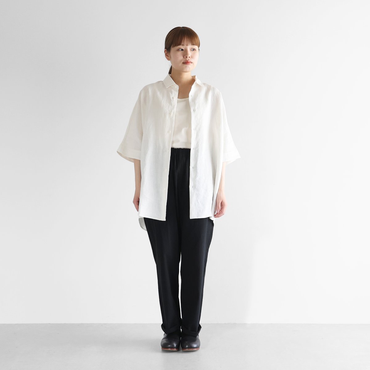 パメオポーズ サイドオープンシャツ コットン リネン L~XL相当 極美品 trim_fce_item663d8bafebd1a.jpg