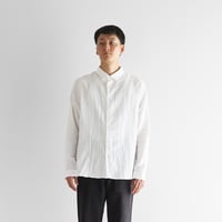シャトルダブルガーゼシームレスオーバーシャツ （白）【ユニセックス】020