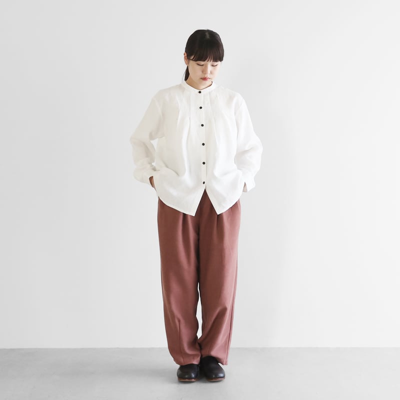 オールドレピアリネンタックブラウス（ホワイト）【レディス】U113