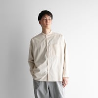 シャトルリネンロングシャツ（きなり）【ユニセックス】004 | HUIS  