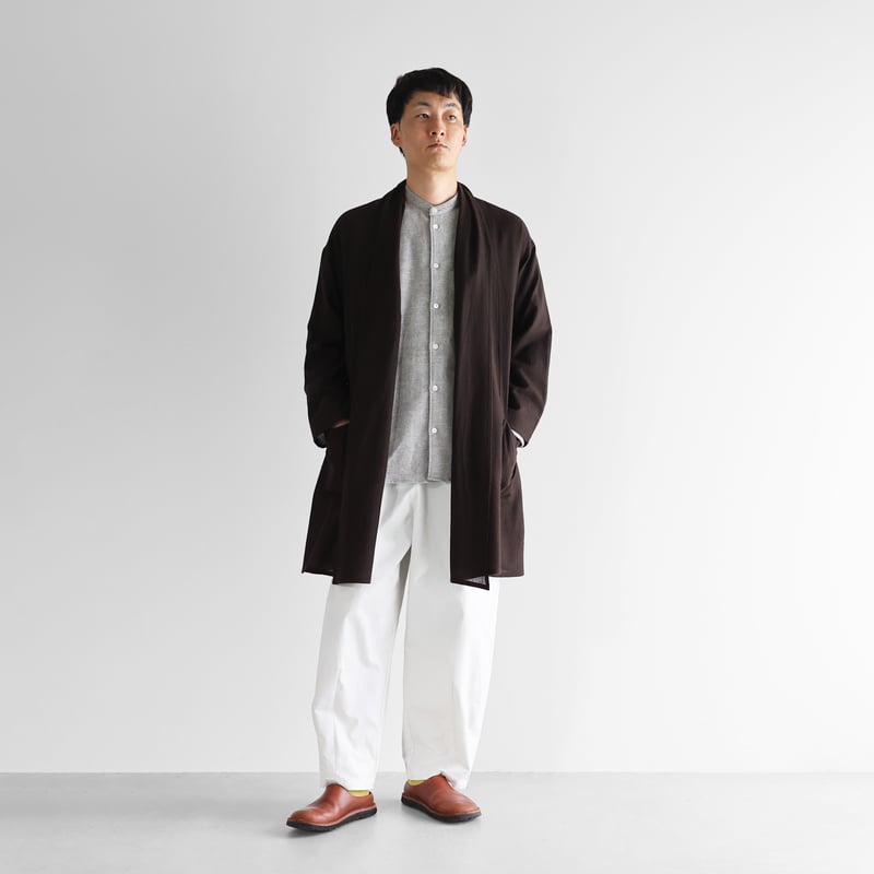 ウォッシャブルウールロングカーディガン（ダークモカ）【ユニ