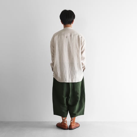 バンブーリネンサルエルバルーンパンツ（エバーグリーン）【ユニセックス】511