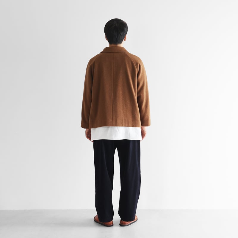 コート　ブラウン HUIS×尾州”縮絨ウールフランネルショートコート（ブラウン