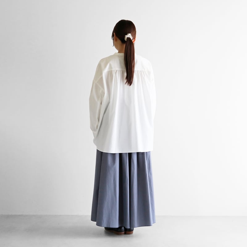 オーガニックコットンバルーンスリーブブラウス(白)【レディス オーガニックコットンバルーンスリーブブラウス(白)【レディス