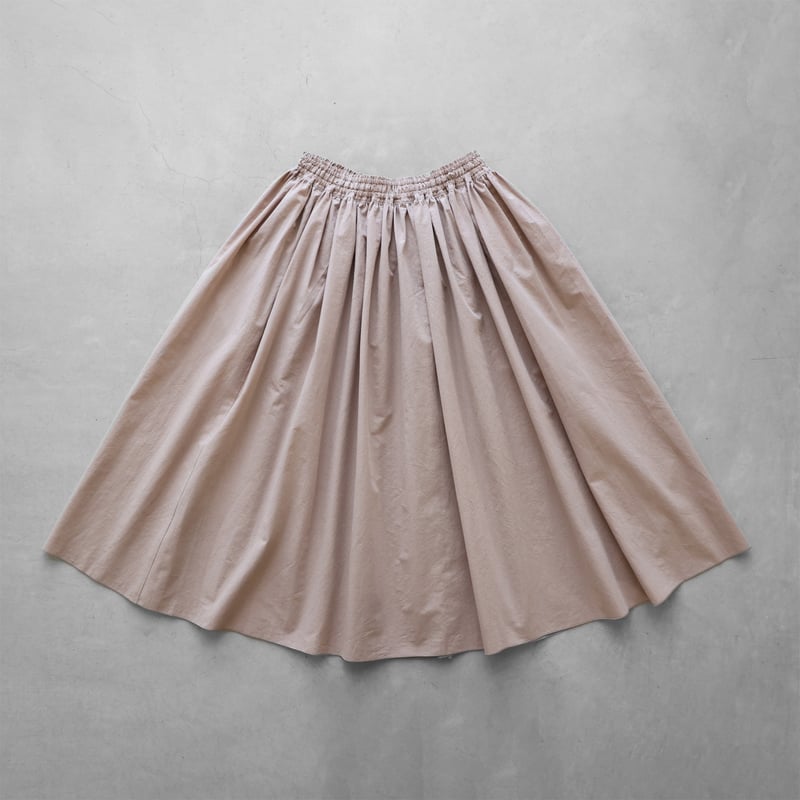 綿ウールタイプライタークロスロングスカート（ピンクベージュ