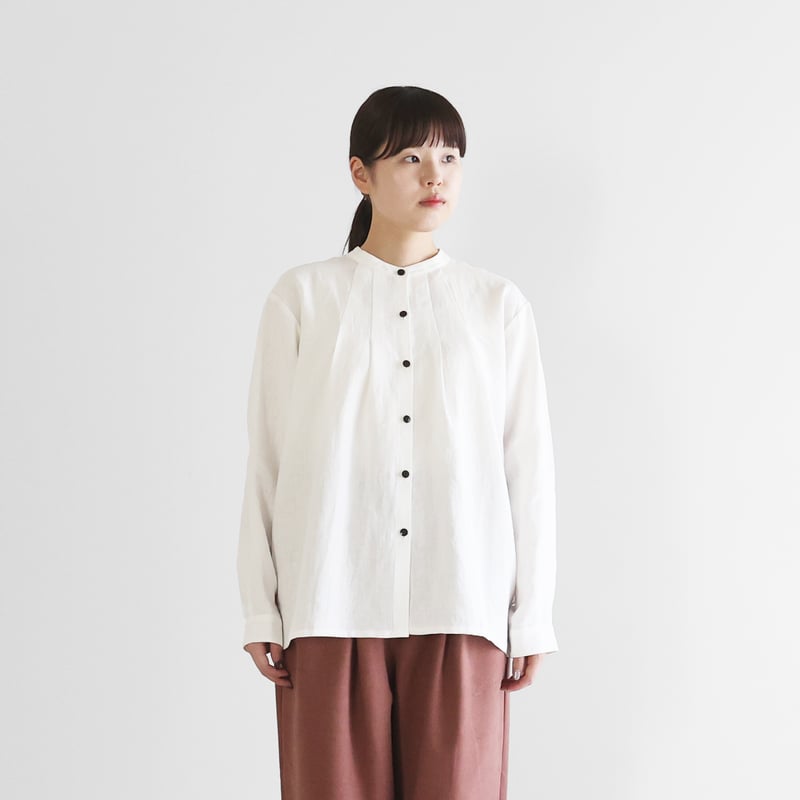 オールドレピアリネンタックブラウス（ホワイト）【レディス】U113