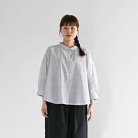8分袖コードレーンワイドブラウス（トップ糸グレー）【レディス】U108
