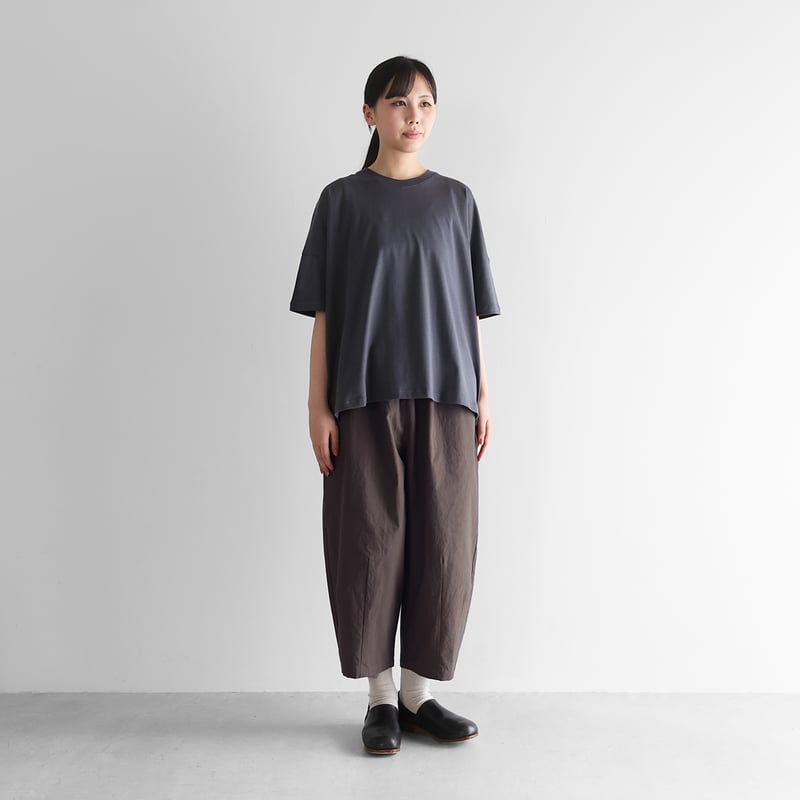 HUIS in house］SUVIN COTTON半袖スクエアワイドカットソーHF（ダーク