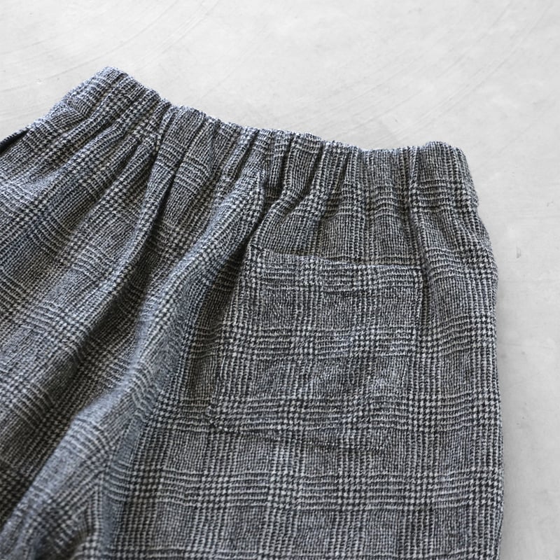 HUIS×尾州”縮絨ウールワイドパンツ（グレンチェック）【ユニセックス