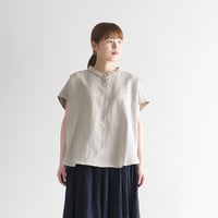 オールドレピアリネンフレンチスリーブワイドブラウス（きなり）【レディス】U103