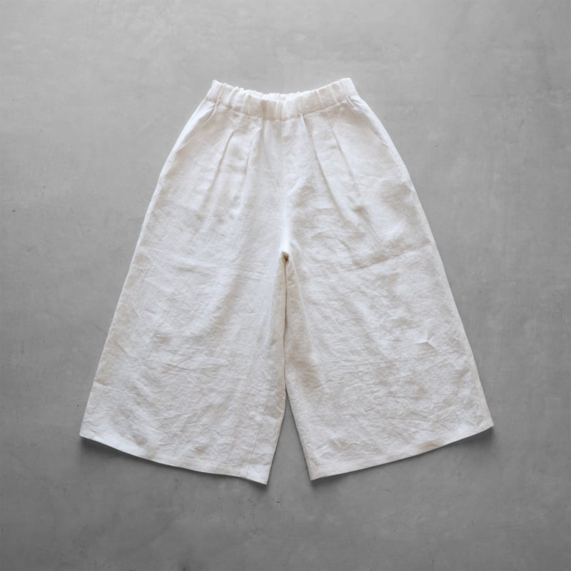リネン ドロワーズパンツ ホワイト リネン刺繍切替えドロワーズパンツ｜nest Robe / CONFECT ONLINE