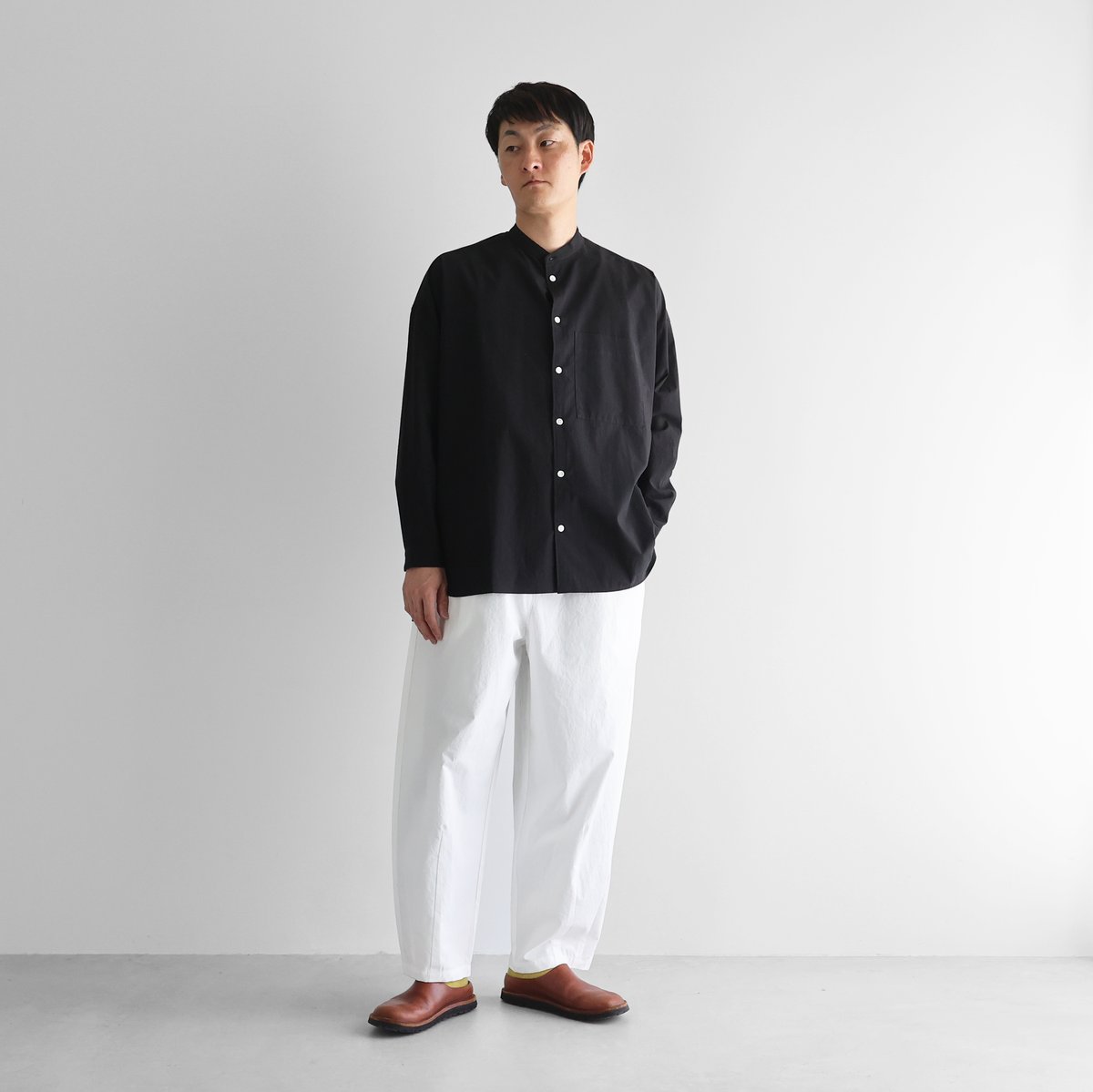 バフクロスバルーンパンツロング（ホワイト）【ユニセックス