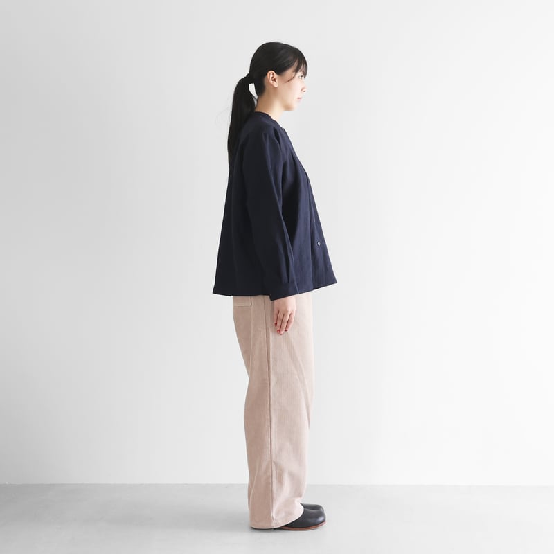 シャトルコーデュロイワイドストレートワークパンツ(太畝・ピンク