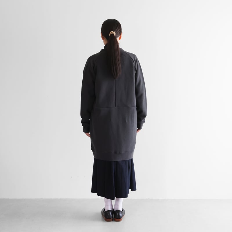 HUIS 遠州織物　SUVINスウェットリブカーディガン　ブラック HUIS in house SUVINスウェットリブカーディガン | OUI FOYER オン