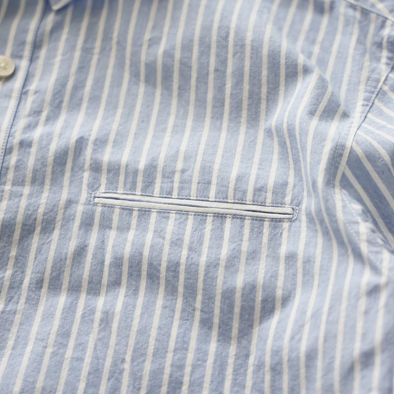 オーガニックコットンシャツ（ラベンダーストライプ）【ユニセックス  