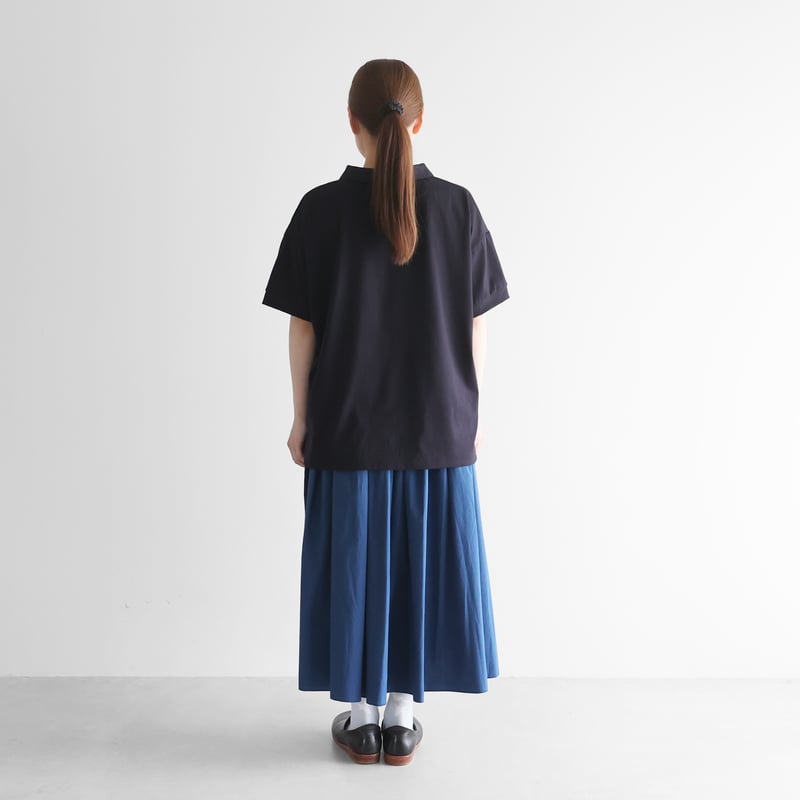 HUIS in house］SUVIN COTTON半袖ポロカットソー（ダークネイビー）【レ