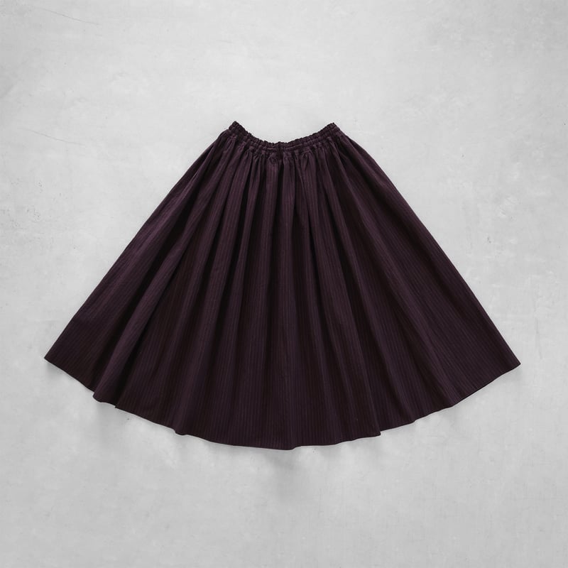 シーチングコットンロングスカート（ボルドーブラウン）【レディス