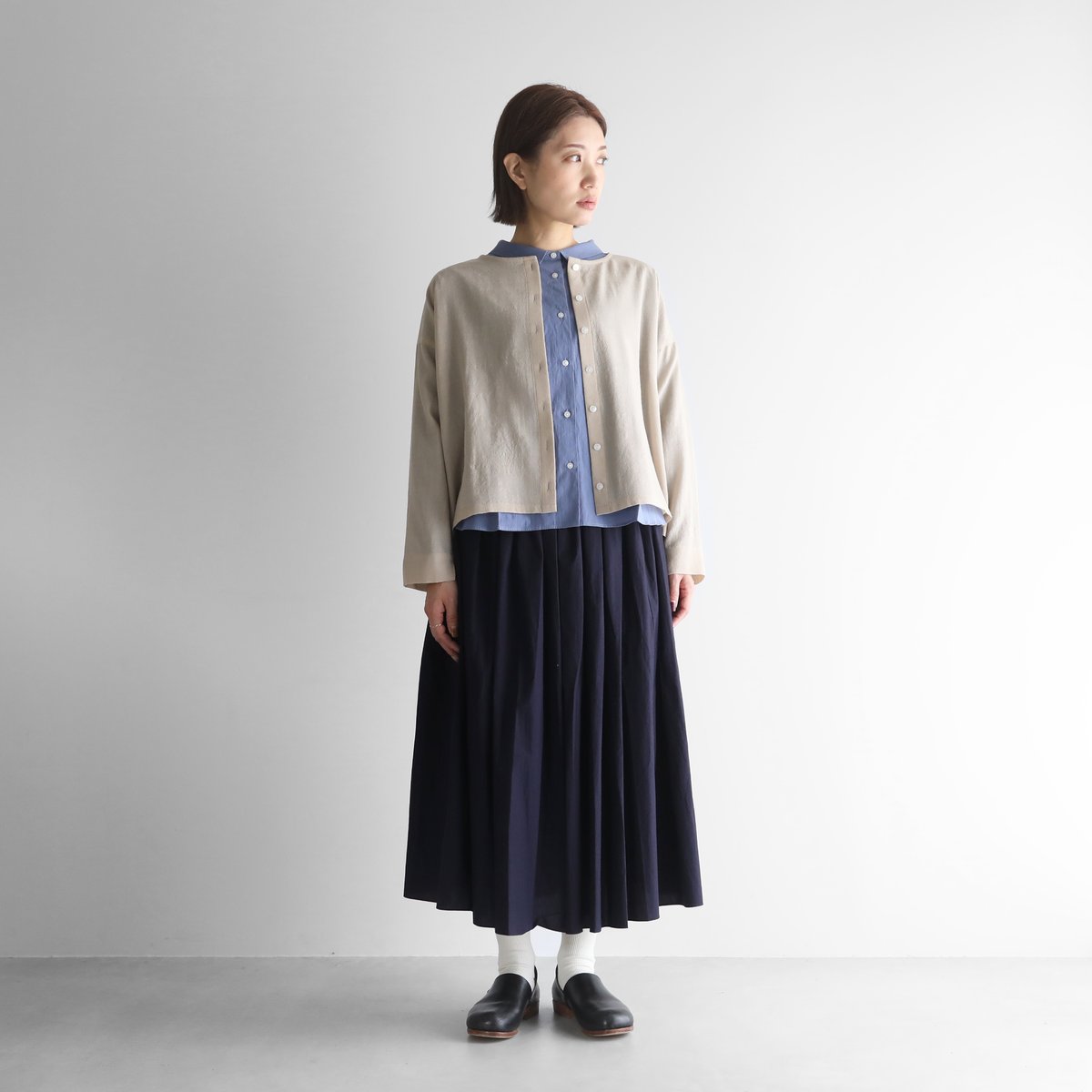 〜専用〜　ハウスHUIS◆ウォッシャブルウールショートカーディガン◆ダークグレー ウォッシャブルウールショートカーディガン（グレージュ