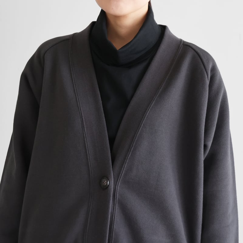 HUIS in house］SUVINスウェットロングカーディガン（ダークグレー