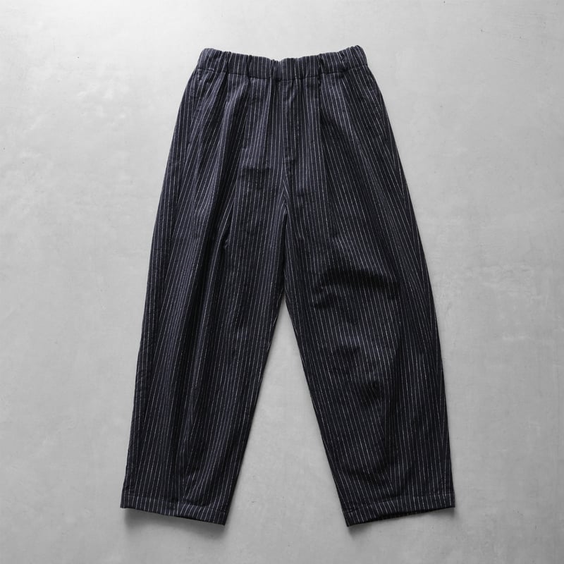 シーチングコットンワイドパンツ(ブラックストライプ)【ユニ シーチングコットンワイドパンツ(ブラックストライプ)【ユニ