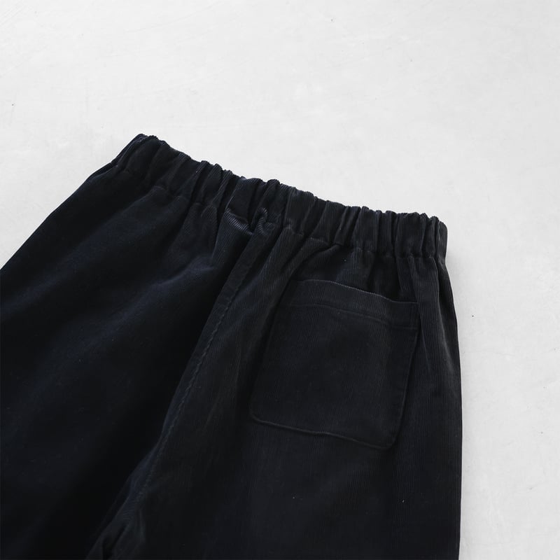 【極美品】HUIS.　ハウス　504 シャトルコーデュロイワイドパンツ　ブラック HUIS.】504 シャトルコーデュロイワイドパンツ（細畝・ブラック