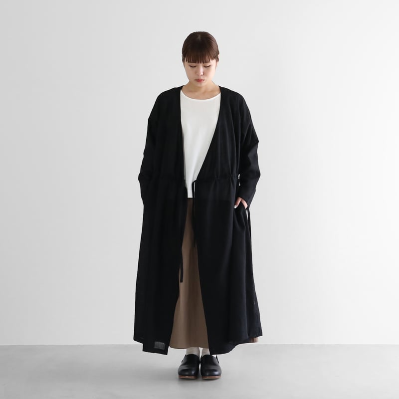 ウォッシャブルウールカシュクールワンピース（ブラック）【レディス