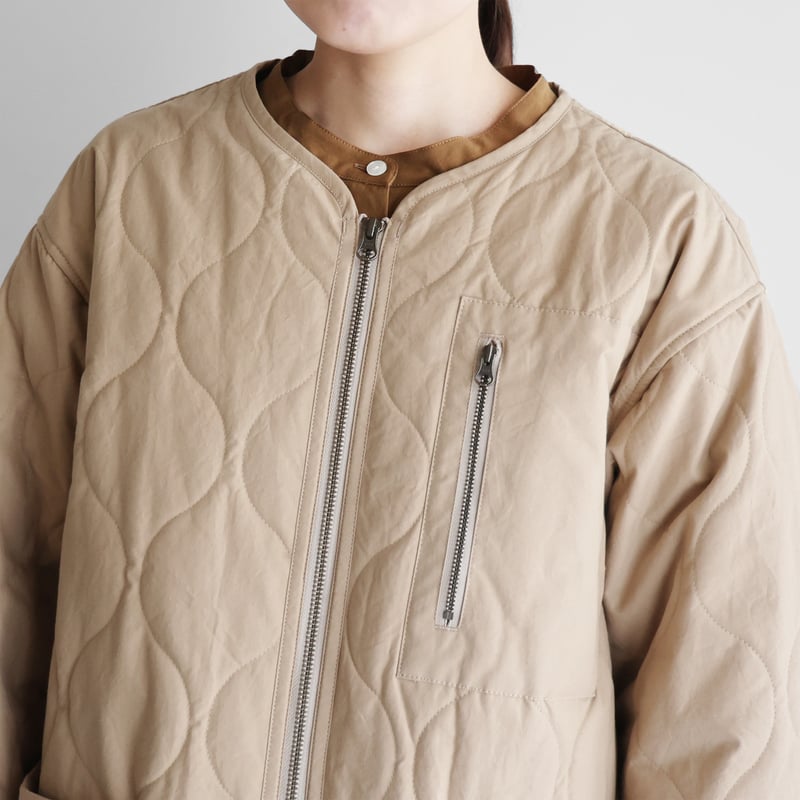 ダウンプルーフコットンsunstate中綿キルティングコート（ビスケット