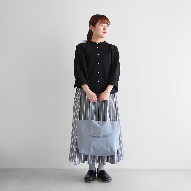 ブルーグレートートバッグ ファッションレター Fashion Letter キャンバストートバッグ A4