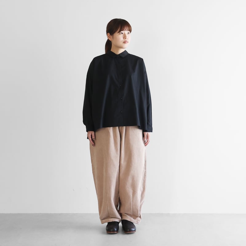 シャトルコーデュロイバルーンパンツロング（太畝・ピンクベージュ