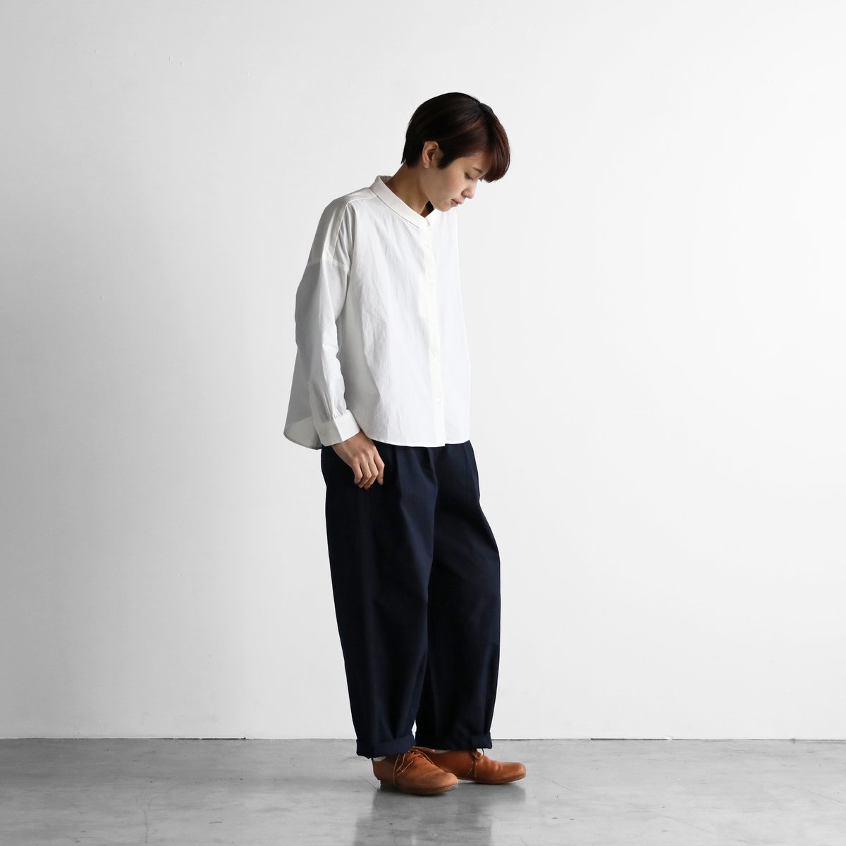 HUIS 504 バフクロス ワイドパンツ（ネイビー）【ユニセックス】新品 バフクロスワイドパンツ（ダークネイビー）【ユニセックス】504
