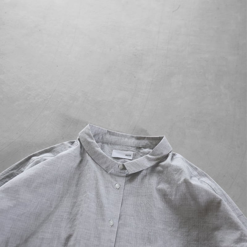 コードレーンワイドブラウスL(トップ糸グレーストライプ）【レディス