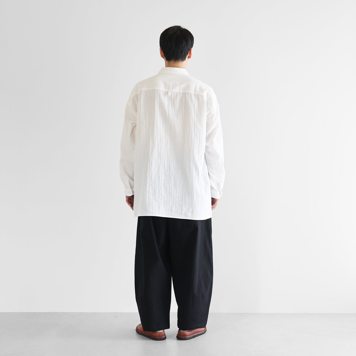 シャトルダブルガーゼオーバーシャツL（白）【ユニセックス】018L