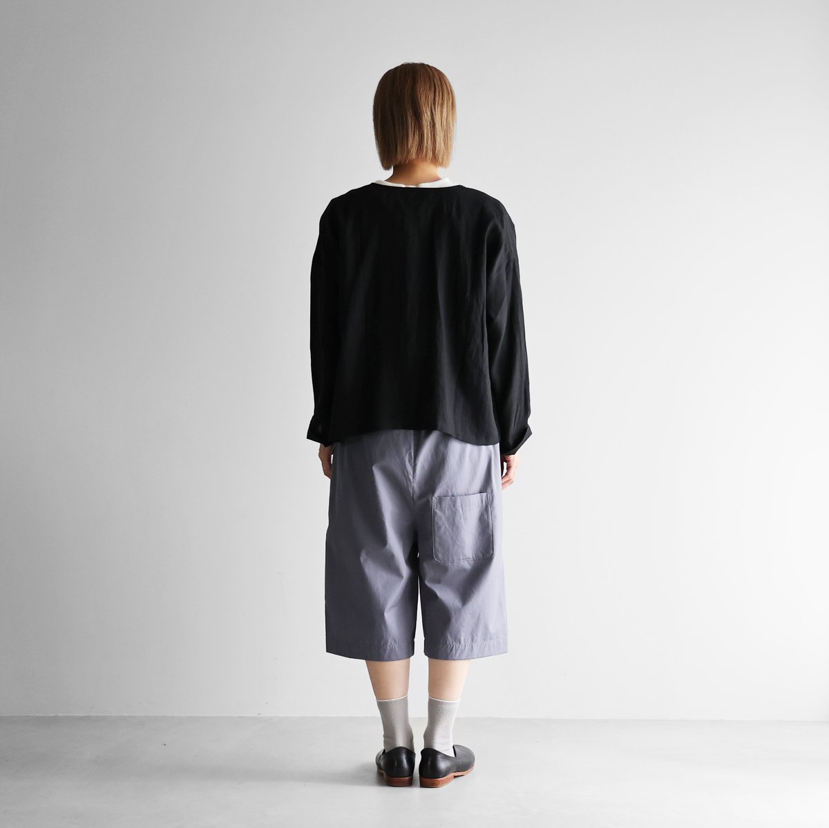 ギザコットンブロード8分丈パンツ(グレー)【ユニセックス】503 ギザコットンブロード8分丈パンツ(グレー)【ユニセックス】503