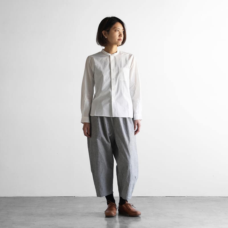 綿麻(コットンリネン)バフクロスバルーンパンツ（グレー）【ユニ