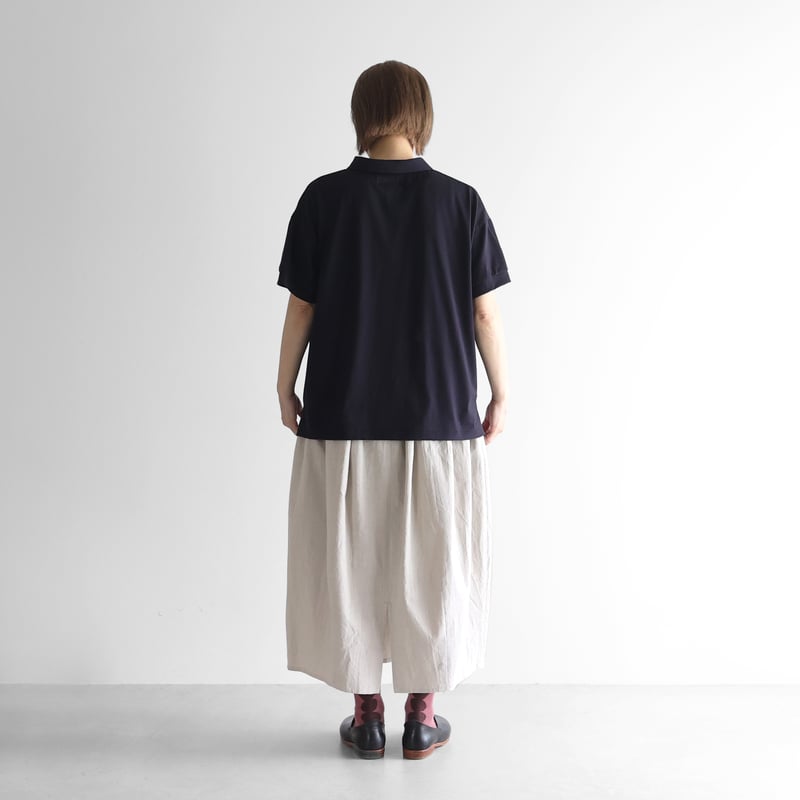 HUIS in house］SUVIN COTTON半袖ポロカットソー（ダークネイビー）【レ