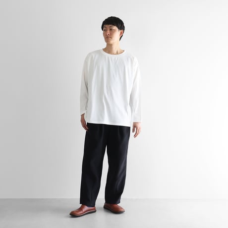 ［HUIS in house］SUVIN COTTON長袖カットソー（白）【ユニセックス】CS201L