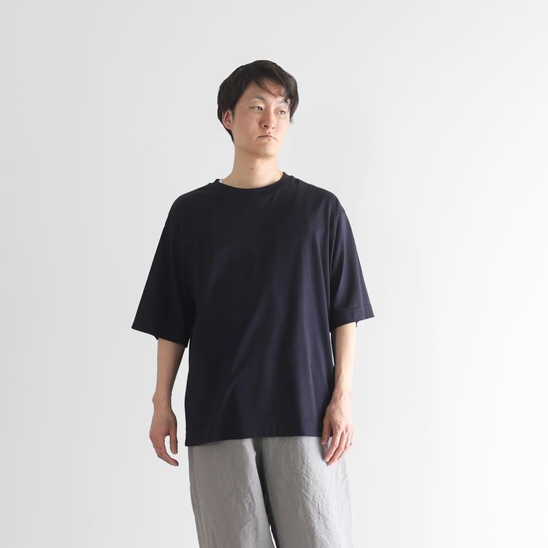 HUIS in house］SUVIN COTTONスタンダードTシャツ（ダークネイビー）【