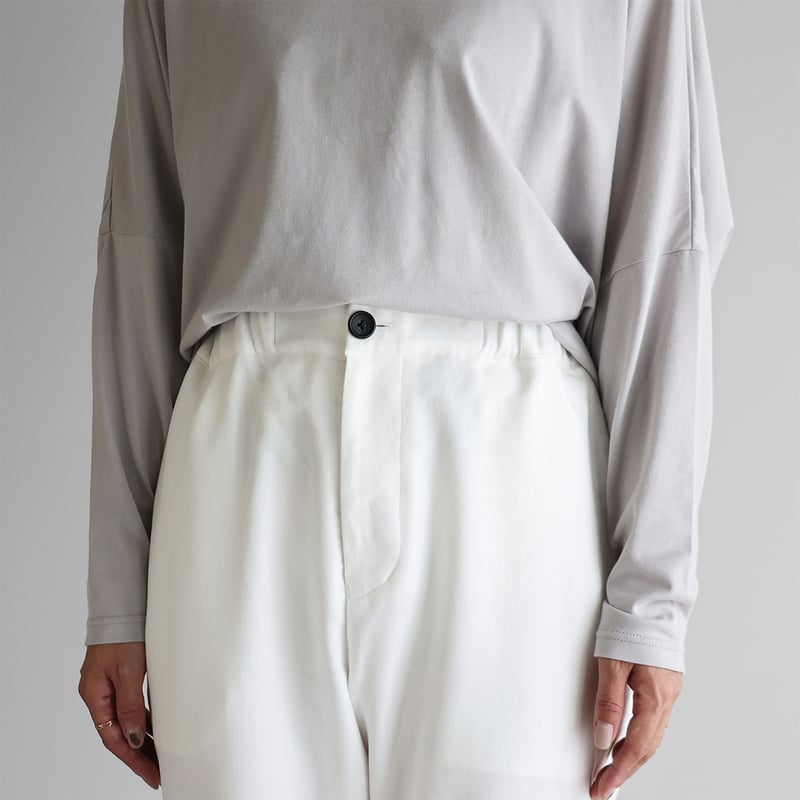 モールスキンイージーパンツ（ホワイト）【ユニセックス】513 | HUIS