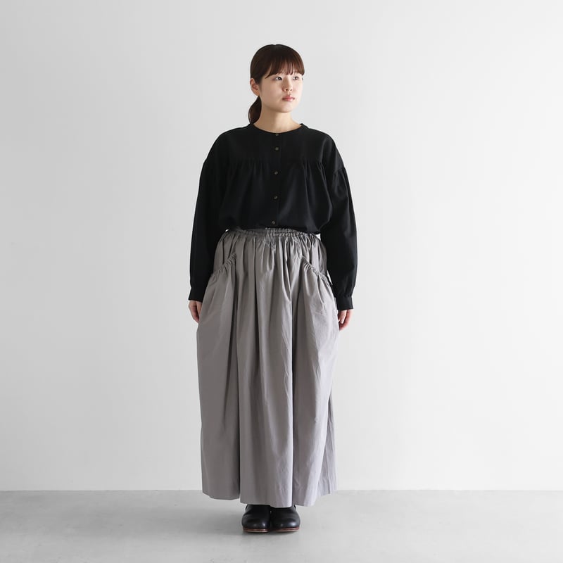 かぐれ 2025年モデル コットンコクーンスカート 黒 綿100% ロング かぐれ 2025年モデル コットンコクーンスカート 黒 綿100