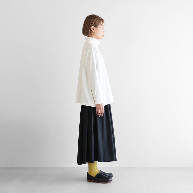 オーガニックコットンビエラロングスカート（ブラック