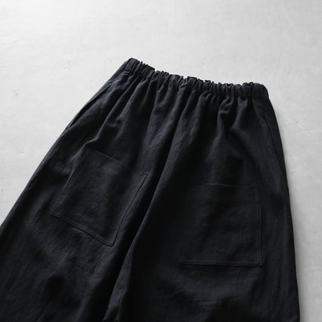 オールドレピア天日干しラミーリネンサルエルバルーンパンツ（ブラック）【ユニセックス】511