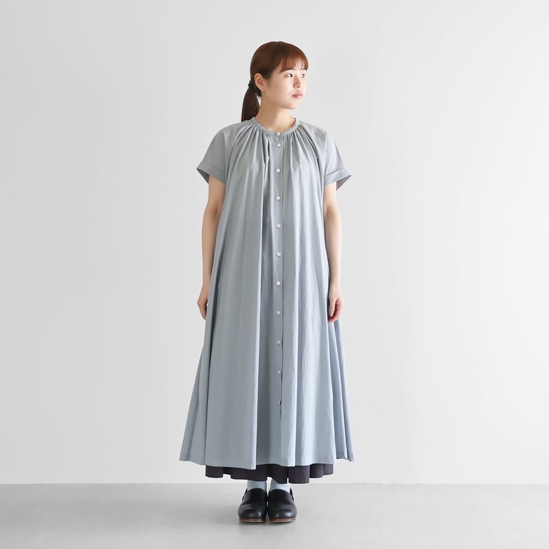 HUIS コットン＆リネン　フレンチスリーブワンピース HUIS コットン＆リネン フレンチスリーブワンピース - メルカリ