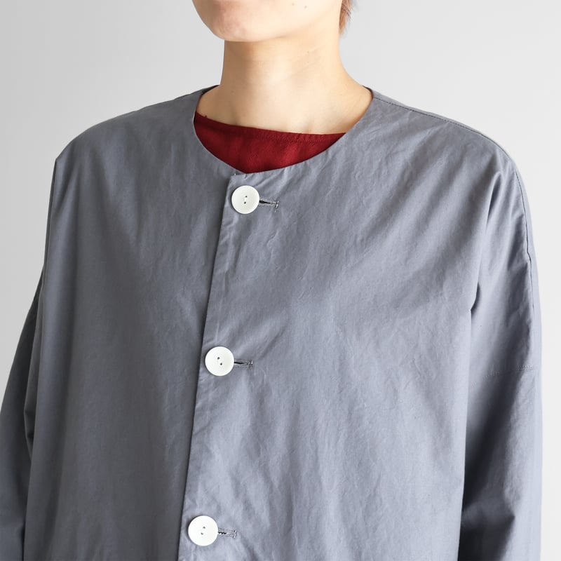 ダウンプルーフコットンふかふかオーバーコート（スチールグレー