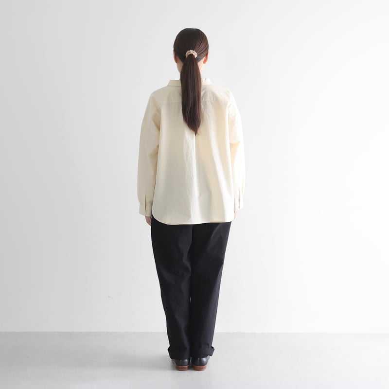 先染めバフクロスセミワイドパンツ（ブラック）【ユニセックス】512